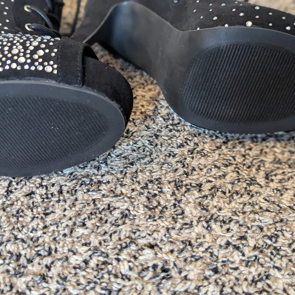 torrid Black Rhinestone Lace-Up Peep-Toe Stiletto Booties - Picture 6 of 6